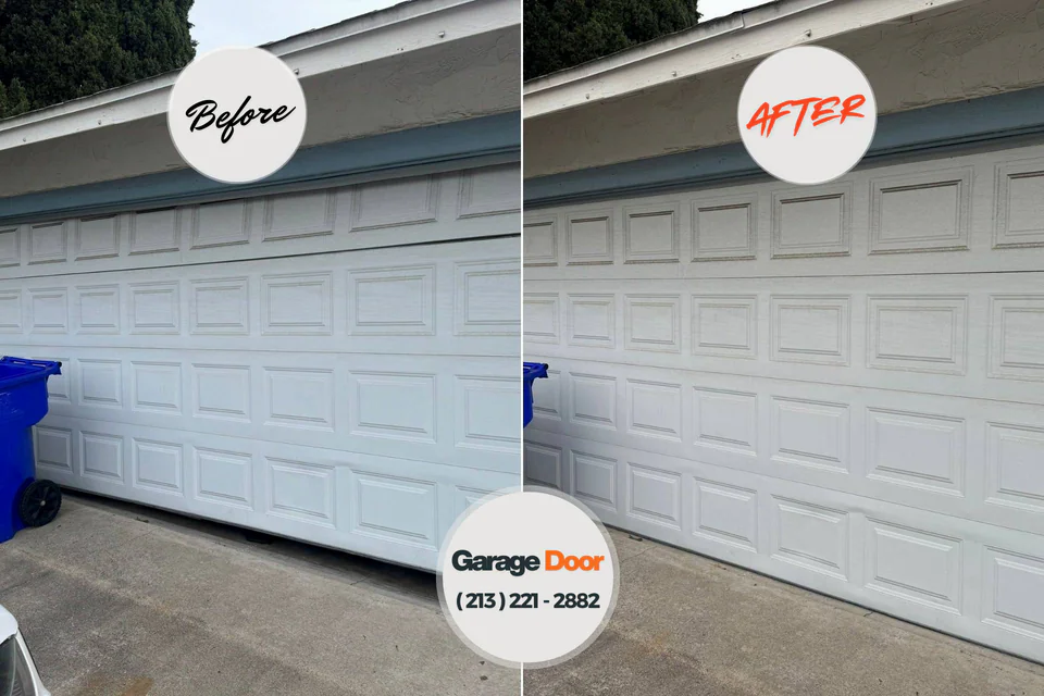 Before and after: garage door repair Mineral Point, WI